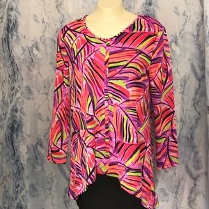 Peck & Peck abstract colorful stretch top